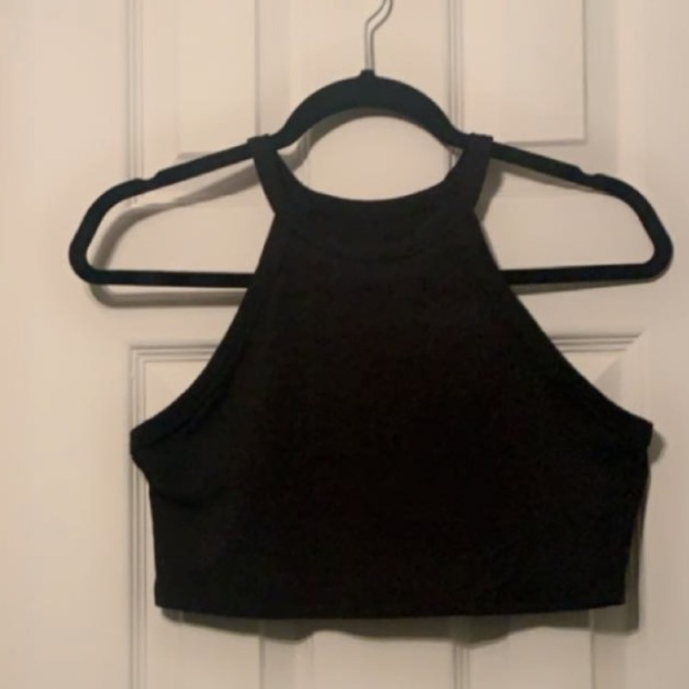 SHEIN Black Racer Crop Top (New)